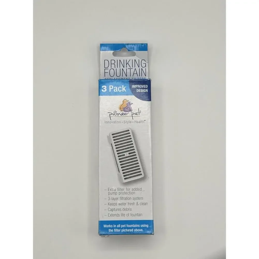 Pioneer Pet T-Shaped Filter for Food, Water & Serene Fountain, 3 count